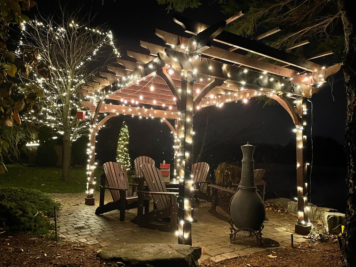 Pergola and patio string lights